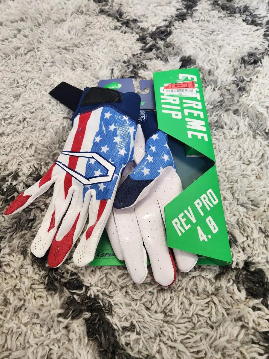 Cutters Rev Pro 4.0 "Limited Edition Flag" Receiver Football Gloves (S, M, L)