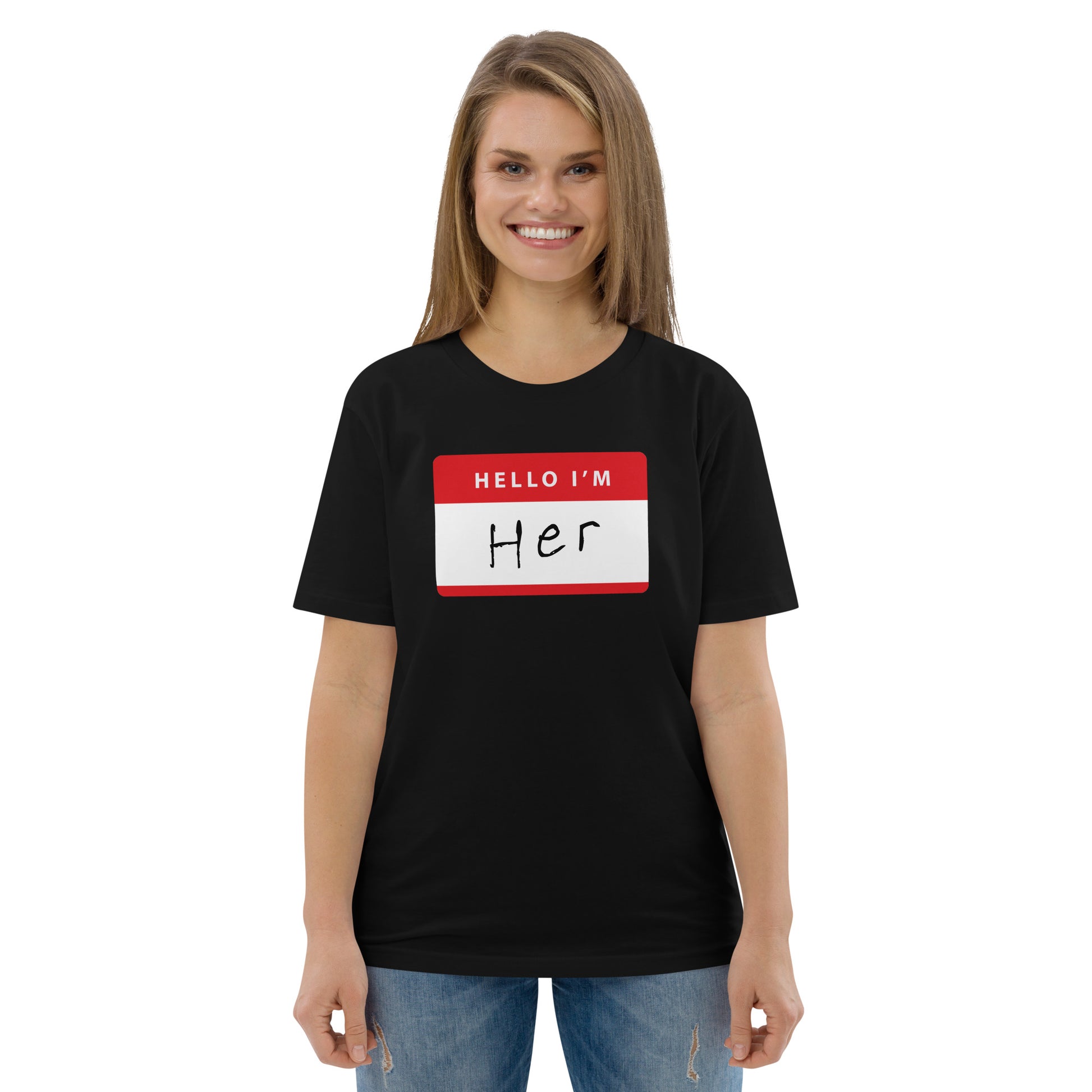 Hello, I'm Her - Unisex organic cotton t-shirt - www.SportsTakeoff.com