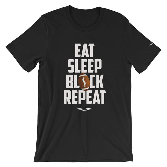 Eat Sleep Block Repeat T-shirt white - SportsTakeoff 